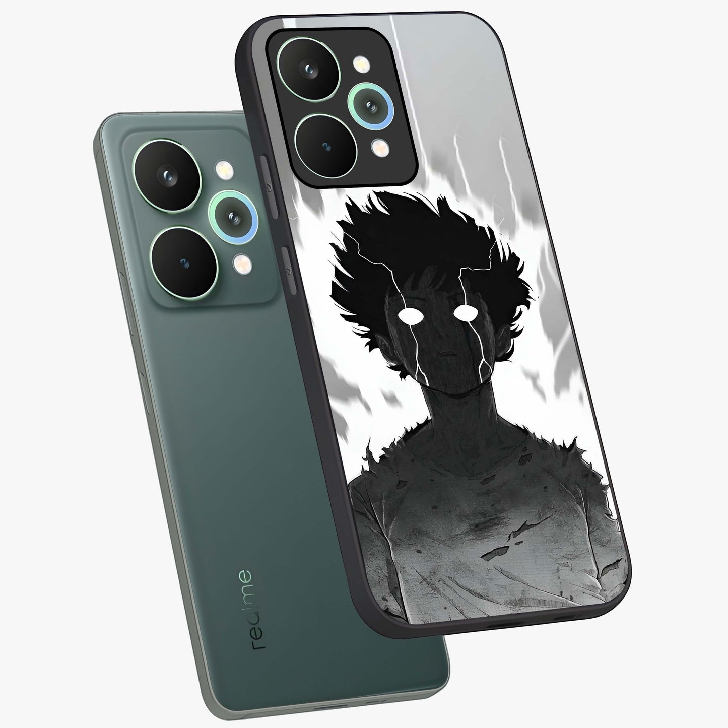 Awakened Inner Rage Glass Case displayed in angled mockup highlighting powerful graphic design and bold artistic theme.
