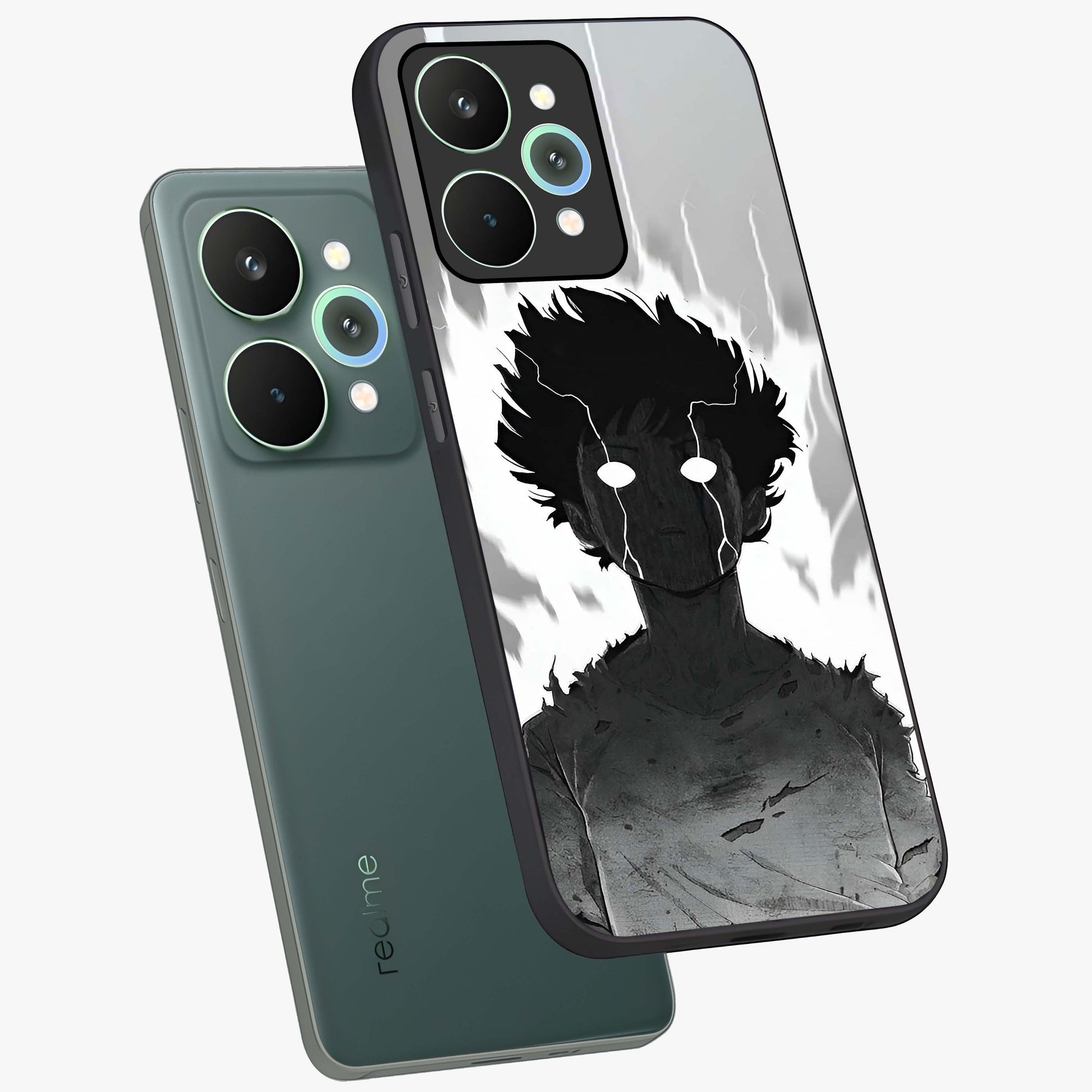 Awakened Inner Rage Glass Case displayed in angled mockup highlighting powerful graphic design and bold artistic theme.