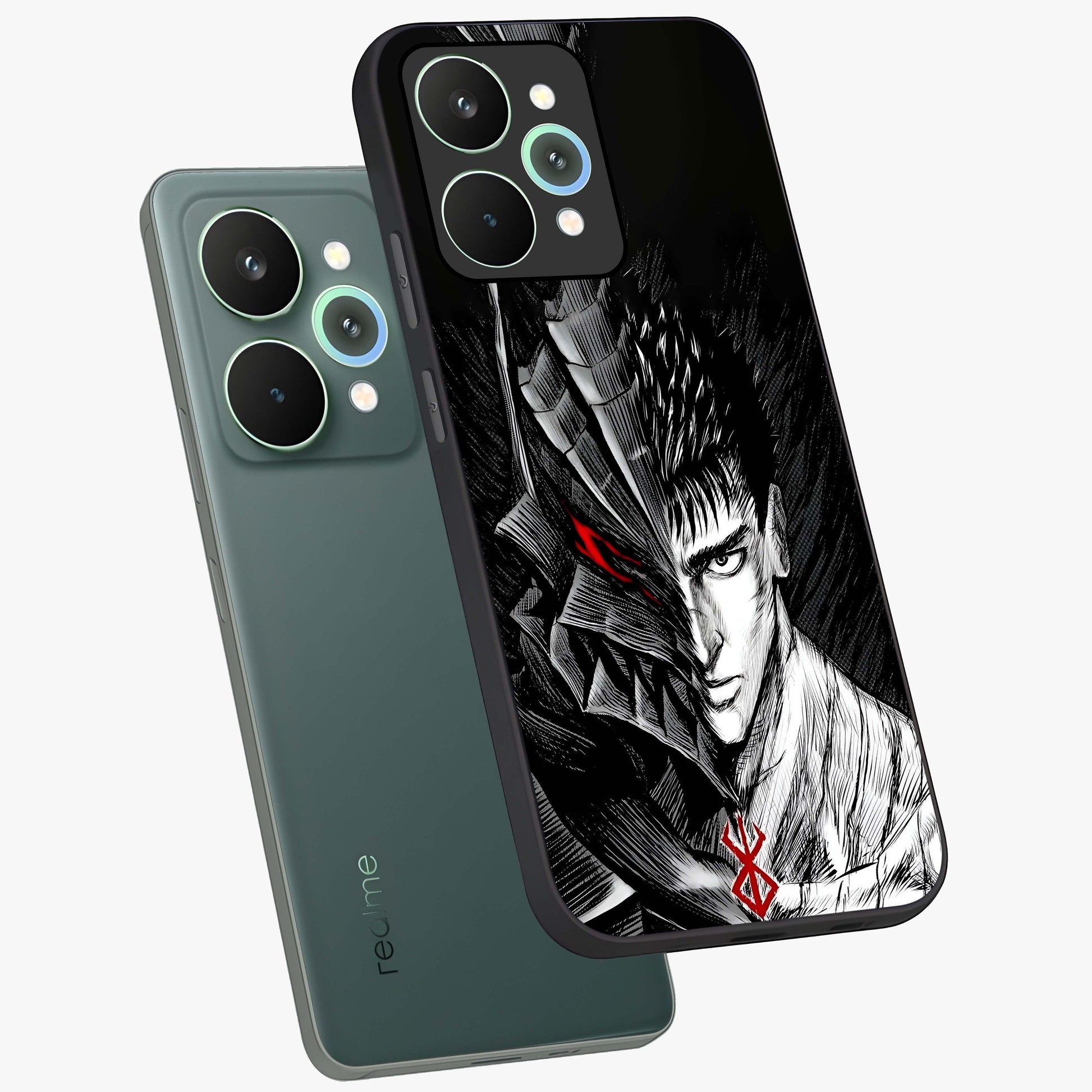 Berserker Blood Oath Glass Case displayed in angled mockup highlighting dark fantasy graphic design and powerful theme.