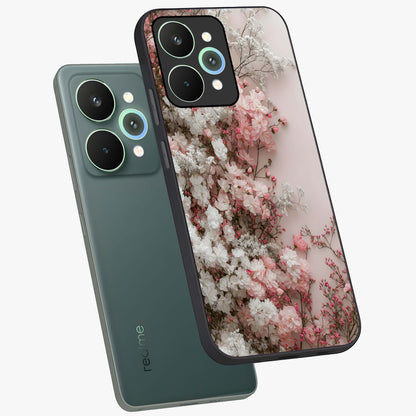 Blush Blossom Cloud Glass Case displayed in angled mockup highlighting soft cloud and blossom design with pastel aesthetic.