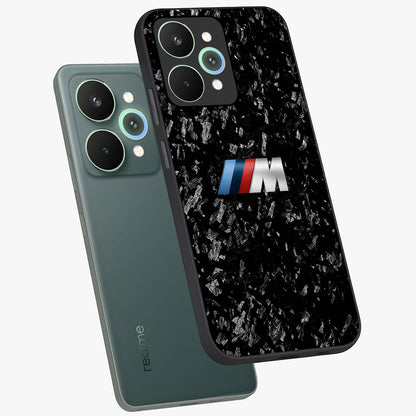 Carbon Speed Mark Glass Case displayed in angled mockup highlighting racing inspired carbon design and sleek aesthetic style.