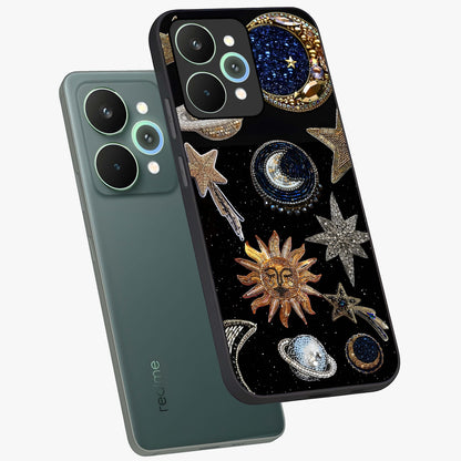 Celestial Gem Constellations Glass Case displayed in angled mockup highlighting gemstone inspired constellation design.