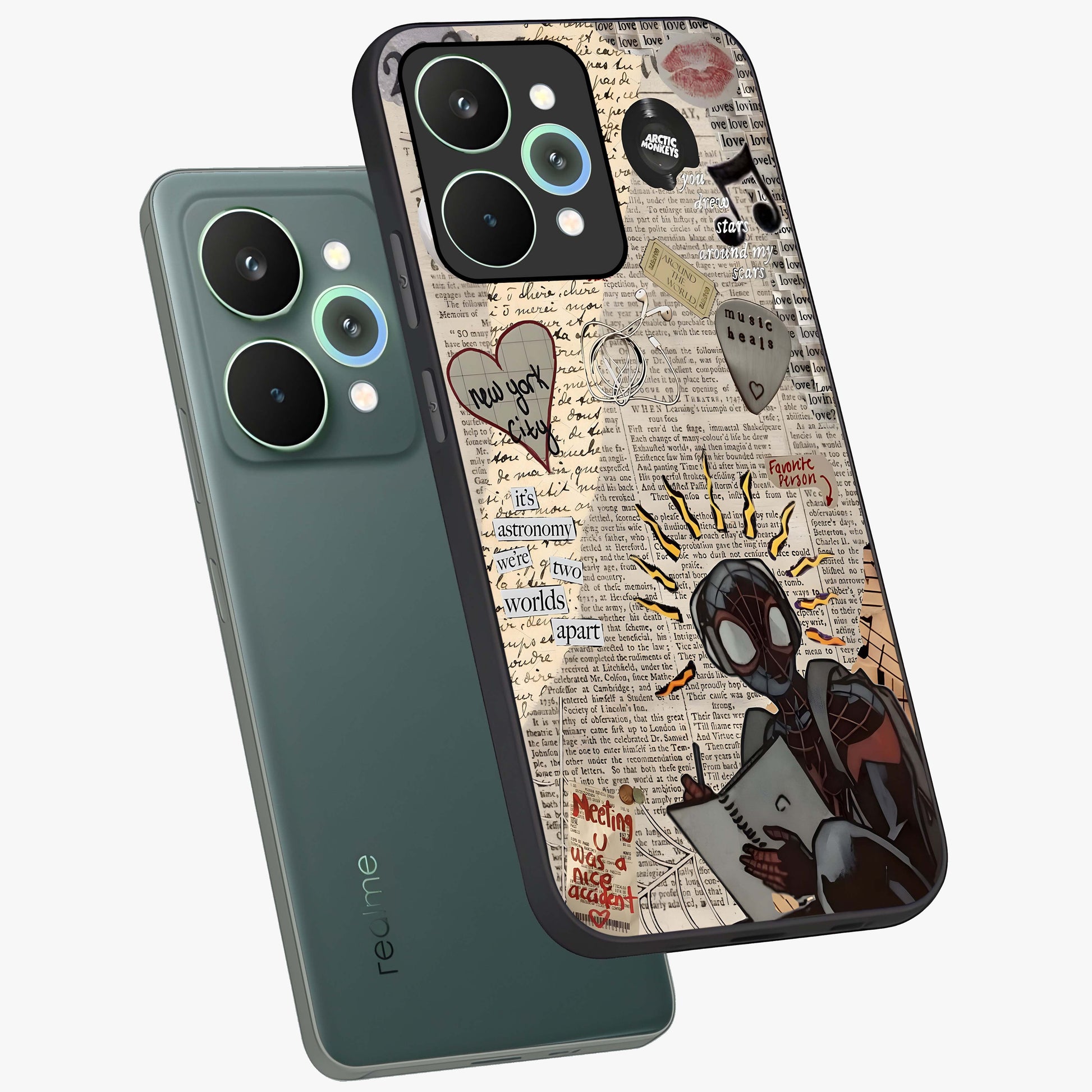 City Dream Sketch Glass Case displayed in angled mockup highlighting minimal city illustration with aesthetic sketch style.