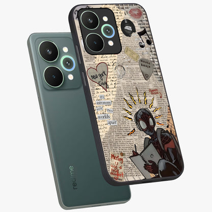 City Dream Sketch Glass Case displayed in angled mockup highlighting minimal city illustration with aesthetic sketch style.
