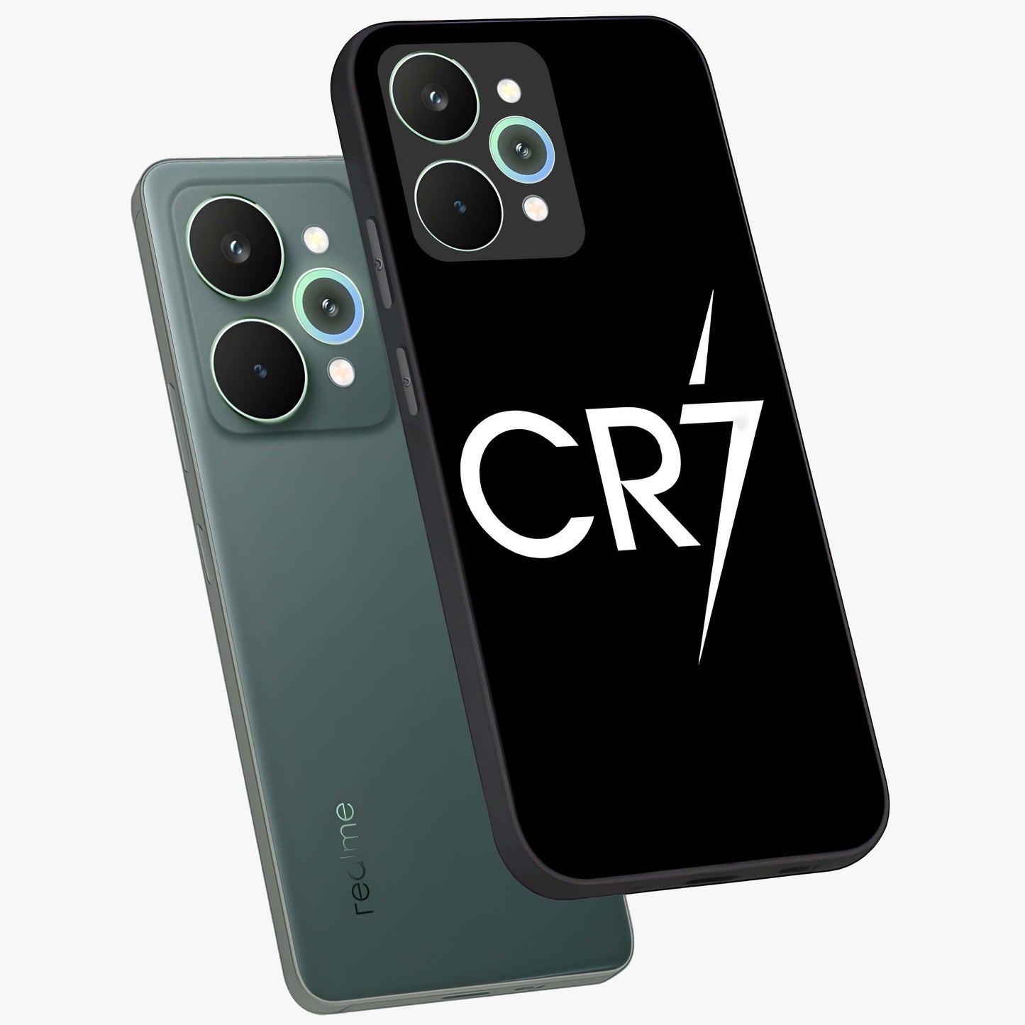 Cr7 Elite Strike Glass Case displayed in angled mockup highlighting powerful sports graphic with bold athletic theme.