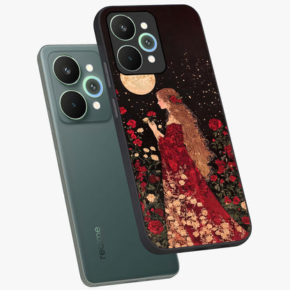 Crimson Dreams Glass Case displayed in angled mockup highlighting soft crimson aesthetic design with artistic theme.