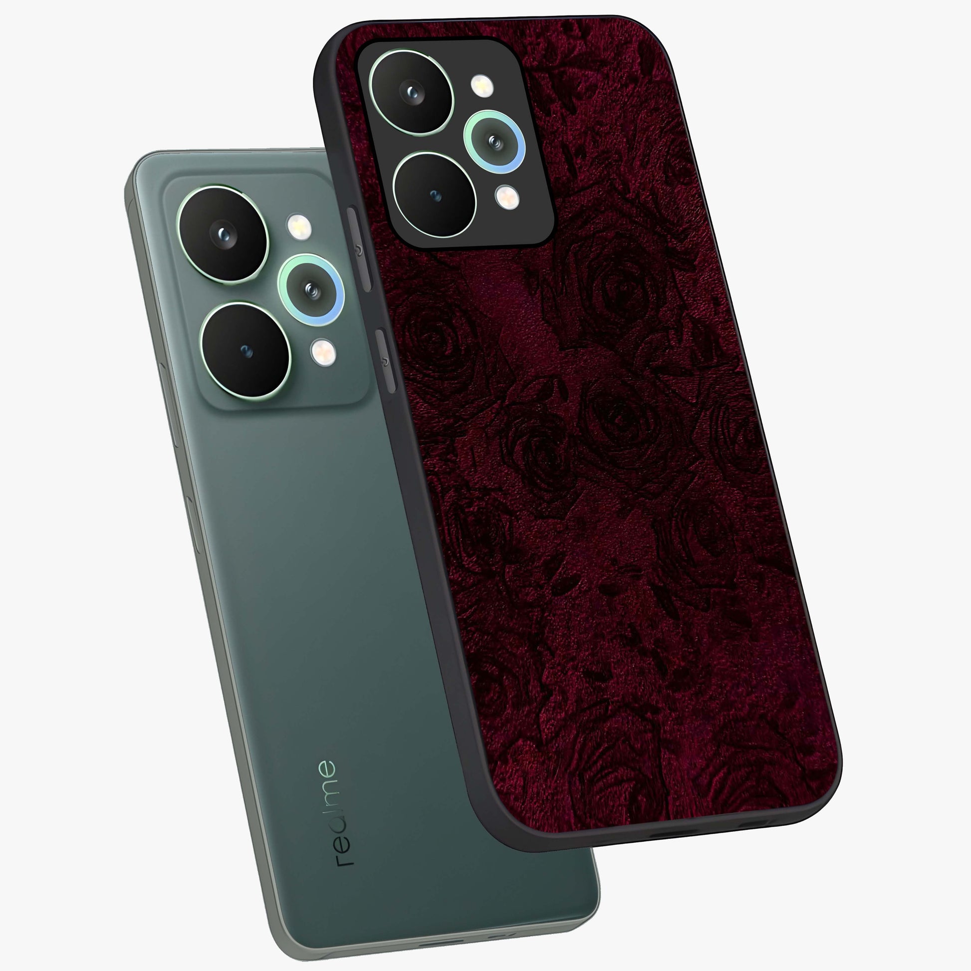Crimson Fade Flow Glass Case displayed in angled mockup highlighting smooth gradient design with modern aesthetic style.