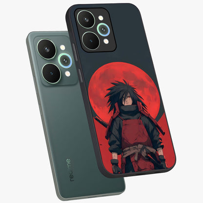 Crimson Moon Warlord Glass Case displayed in angled mockup highlighting dramatic crimson moon design with fantasy aesthetic.