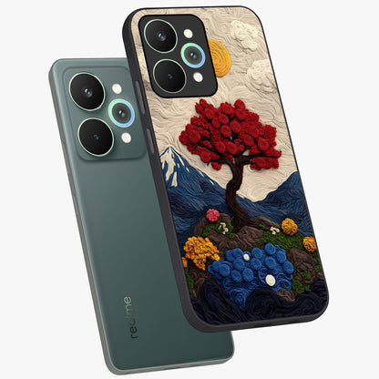 Eternal Nature Tapestry Glass Case displayed in angled mockup highlighting detailed botanical pattern with artistic aesthetic.