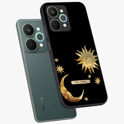 Gold Sun Blush Glass Case displayed in angled mockup highlighting radiant sun design with warm golden aesthetic.