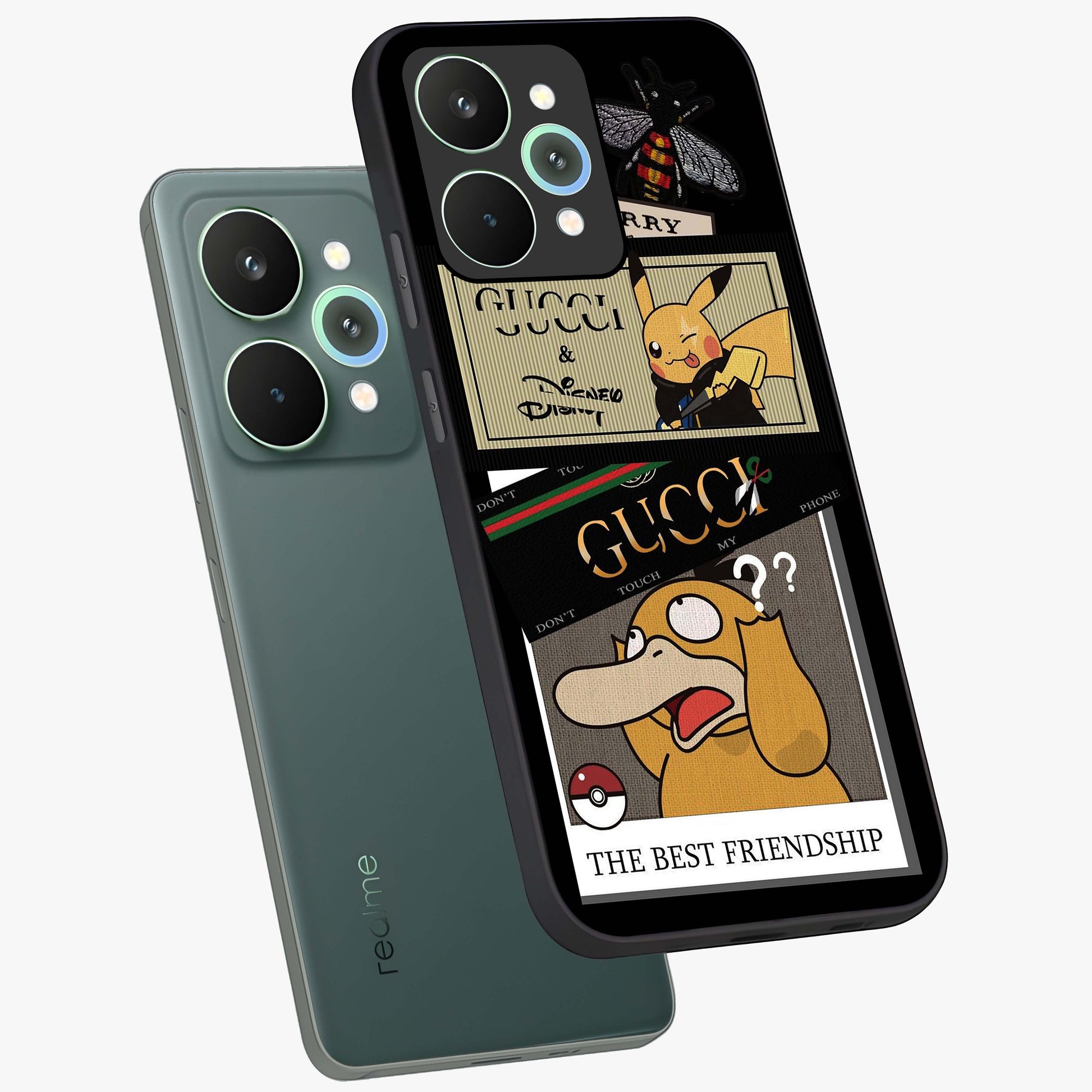 Gucci Play Mashup Glass Case displayed in angled mockup highlighting stylish fashion mashup design with bold aesthetic.