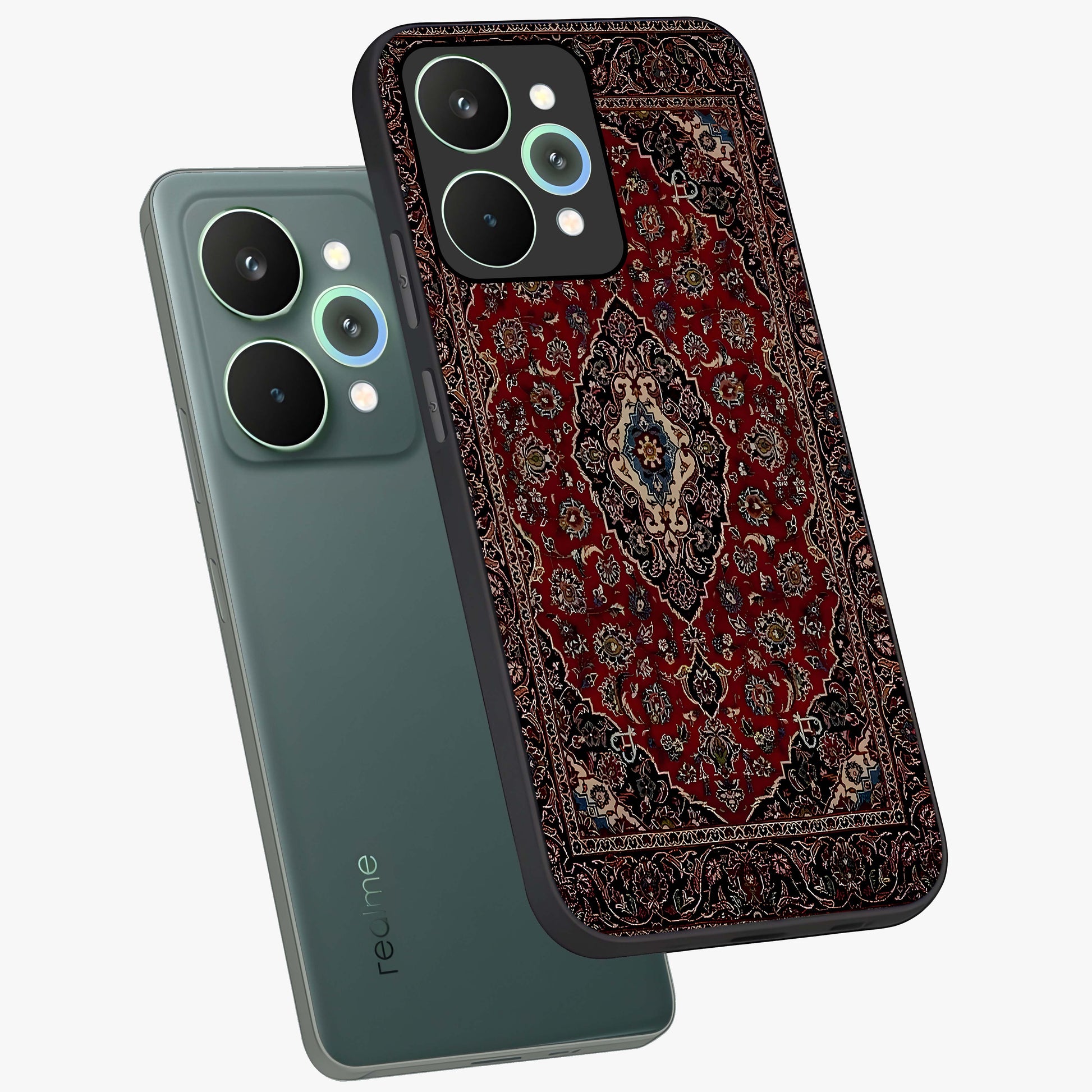 Heritage Carpet Royale Glass Case displayed in angled mockup highlighting intricate royal carpet design with heritage aesthetic.