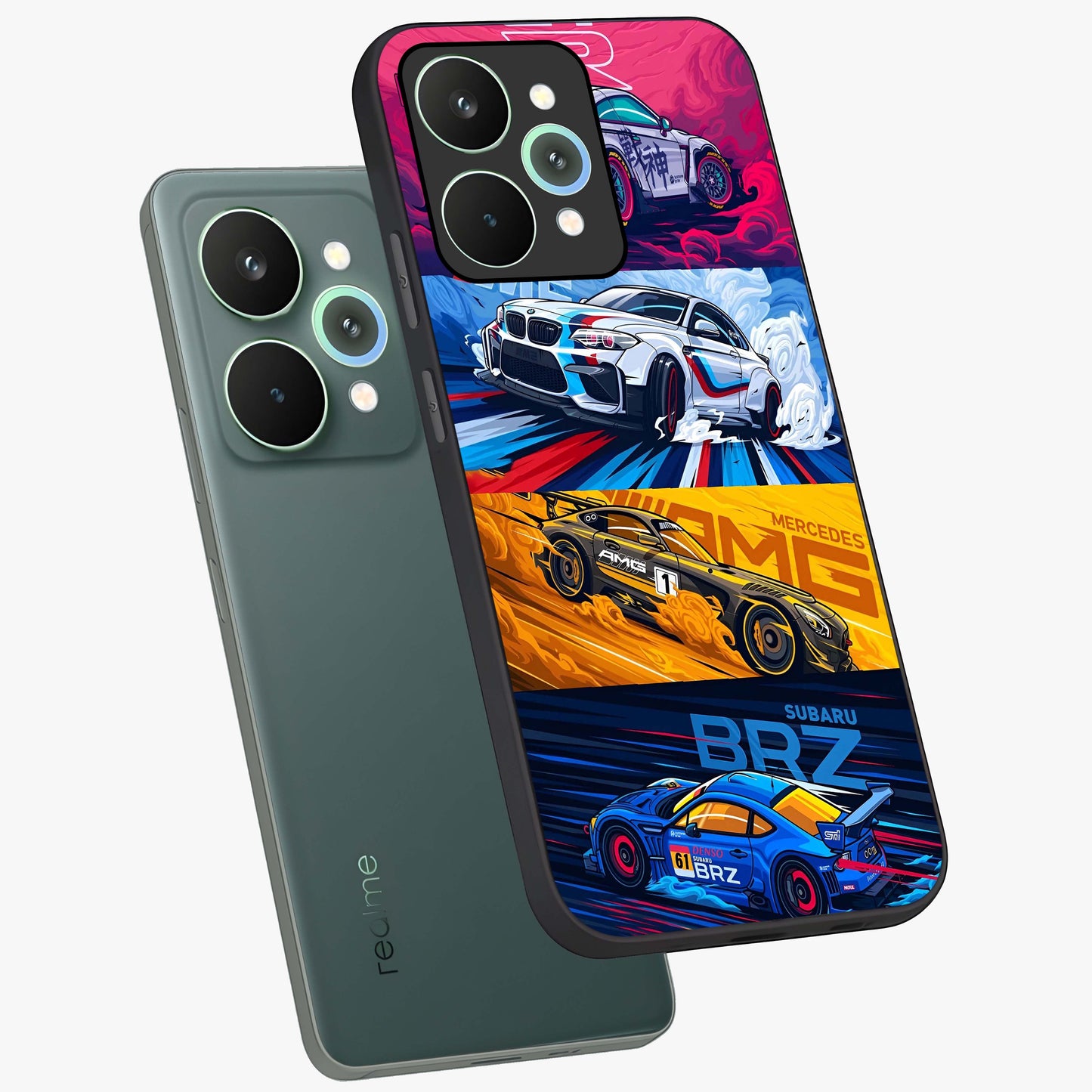 JDM Sports Car Glass Case displayed in angled mockup highlighting sleek Japanese racing car design with automotive aesthetic.