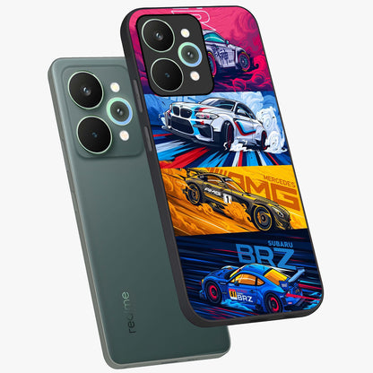 JDM Sports Car Glass Case displayed in angled mockup highlighting sleek Japanese racing car design with automotive aesthetic.