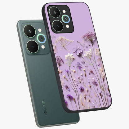 Lavender Blossom Dream Glass Case displayed in angled mockup highlighting dreamy lavender flower design with calming aesthetic style.