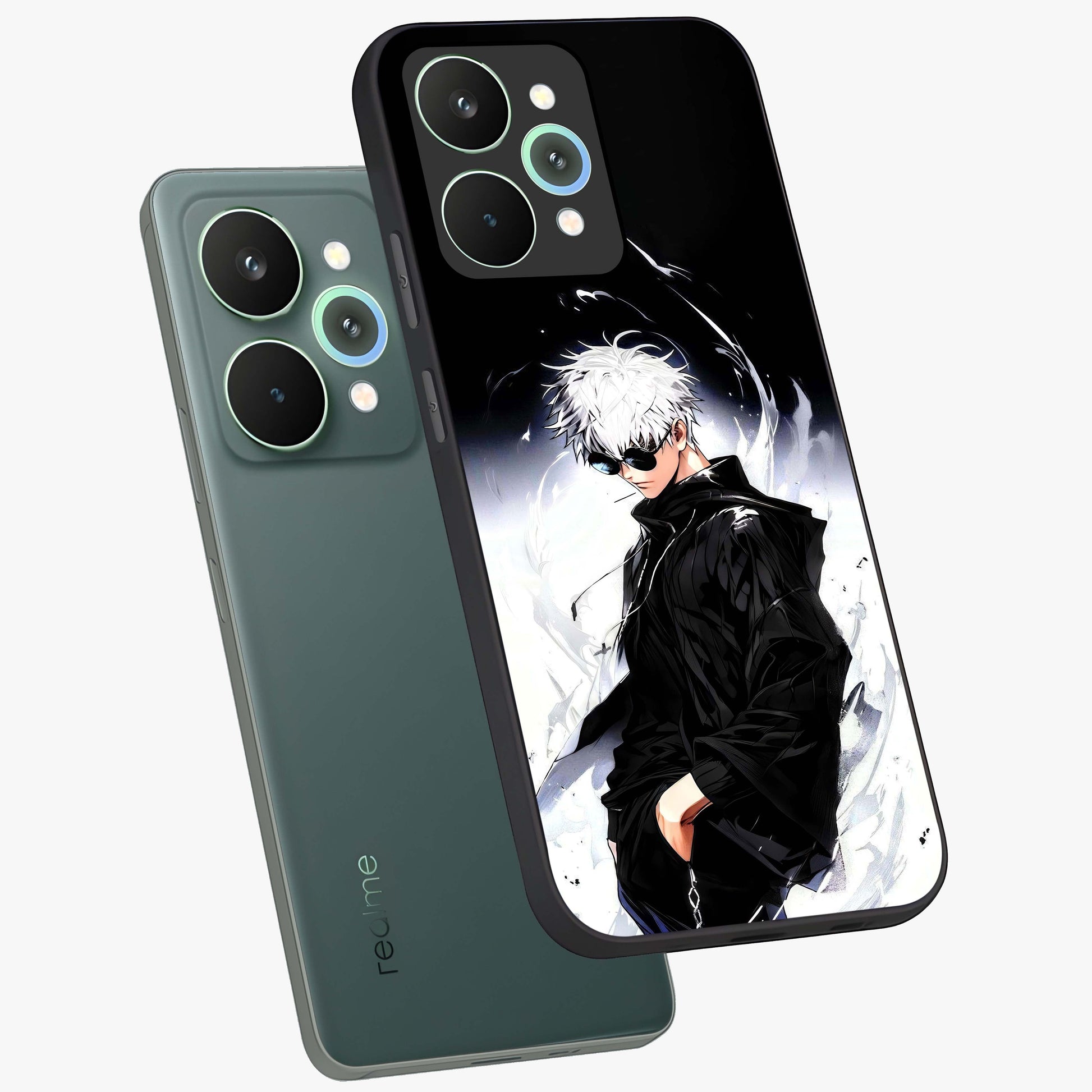 Limitless Shadow King Glass Case displayed in angled mockup highlighting dramatic dark hero design with intense aesthetic.