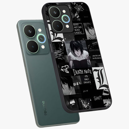 Midnight Chaos Mind Glass Case displayed in angled mockup highlighting chaotic artistic design with dramatic midnight aesthetic.