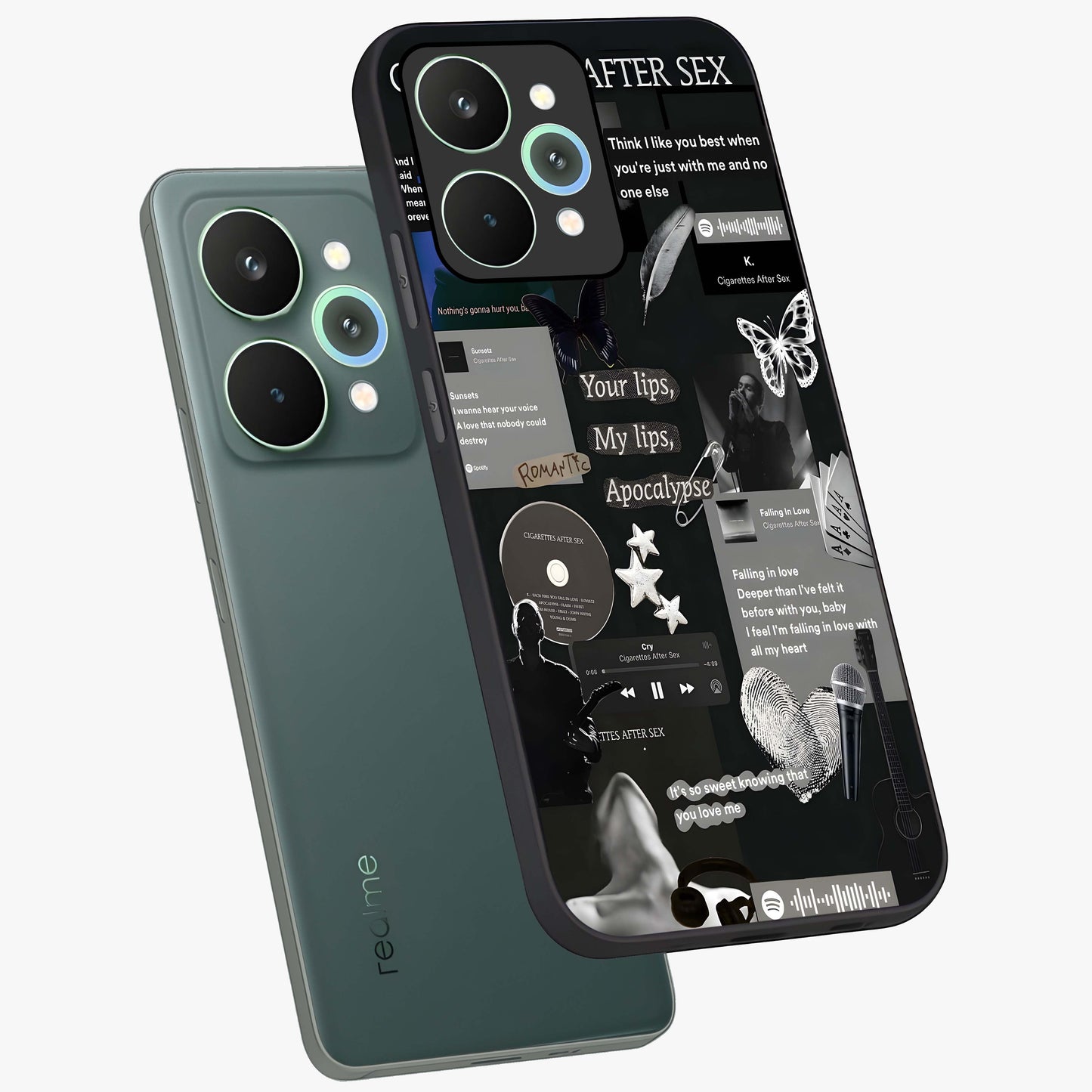 Midnight Love Echo Glass Case displayed in angled mockup highlighting elegant love inspired design with deep aesthetic style.
