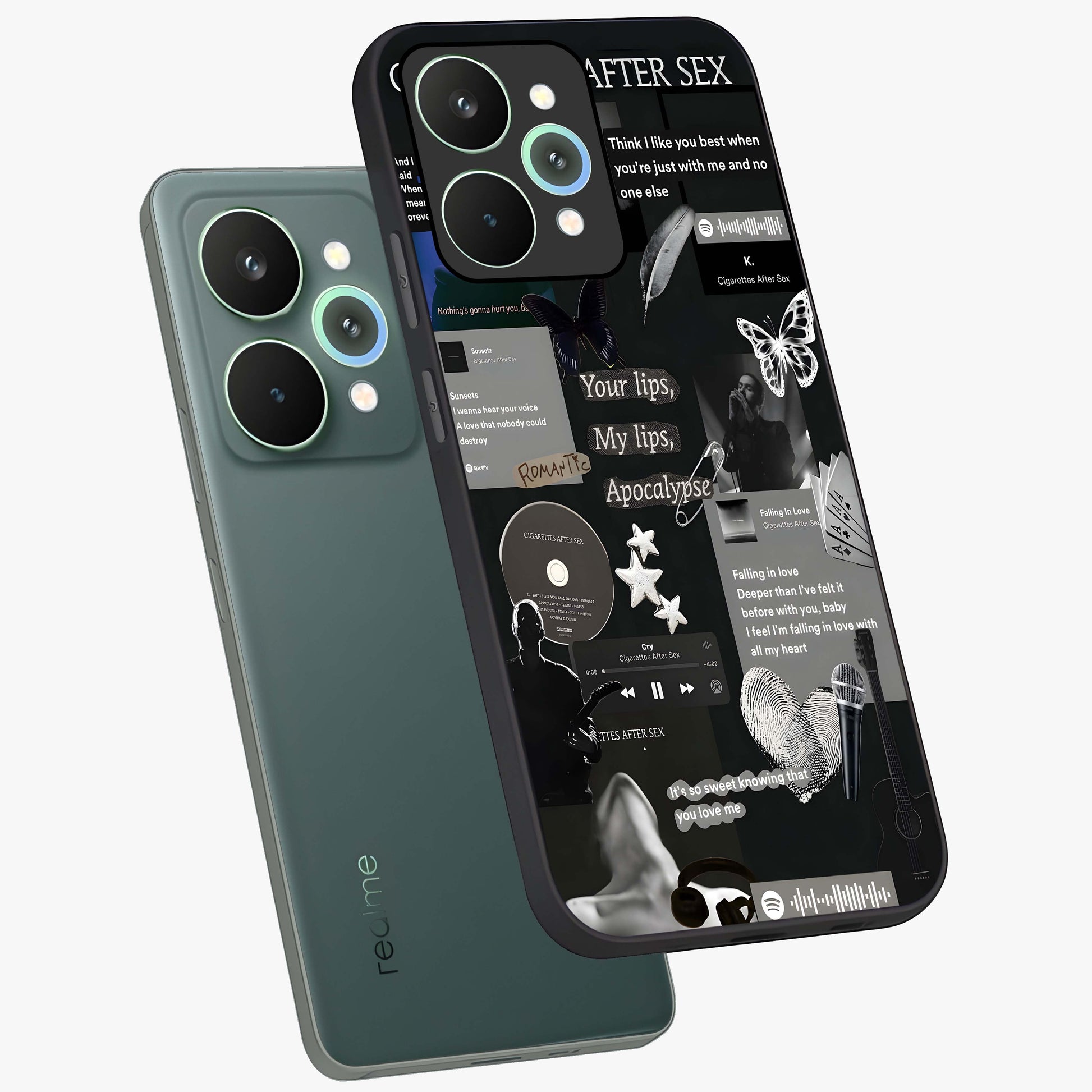 Midnight Love Echo Glass Case displayed in angled mockup highlighting elegant love inspired design with deep aesthetic style.
