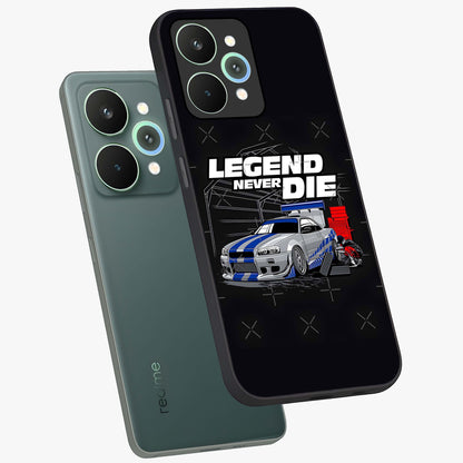 Midnight Racing Legacy Glass Case displayed in angled mockup highlighting dynamic automotive design with bold midnight aesthetic.
