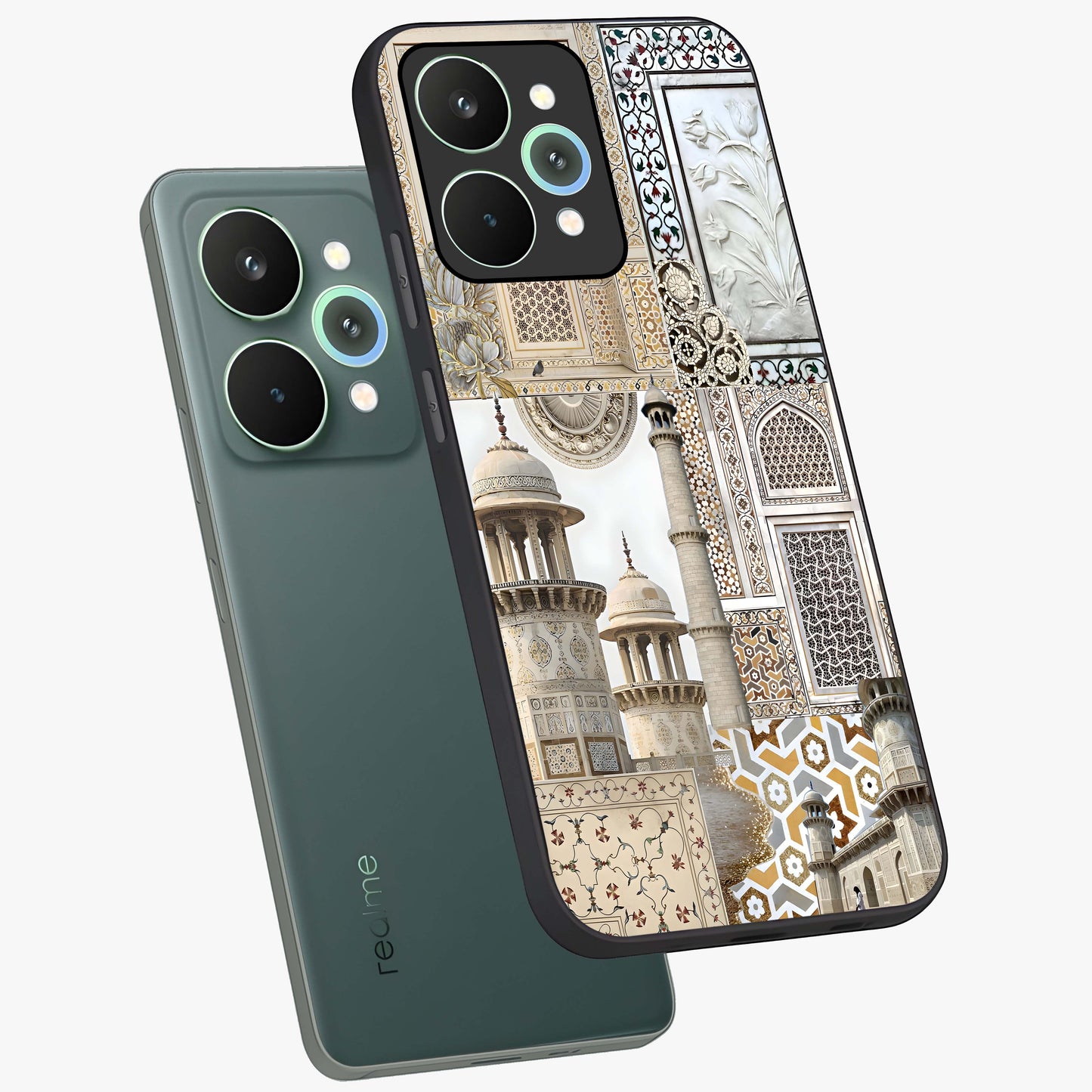 Mughal Marble Legacy Glass Case displayed in angled mockup highlighting elegant heritage marble artwork with royal aesthetic.