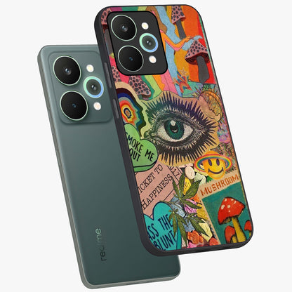 Mystic Eye Wonderland Glass Case displayed in angled mockup highlighting magical eye illustration with dreamy aesthetic.
