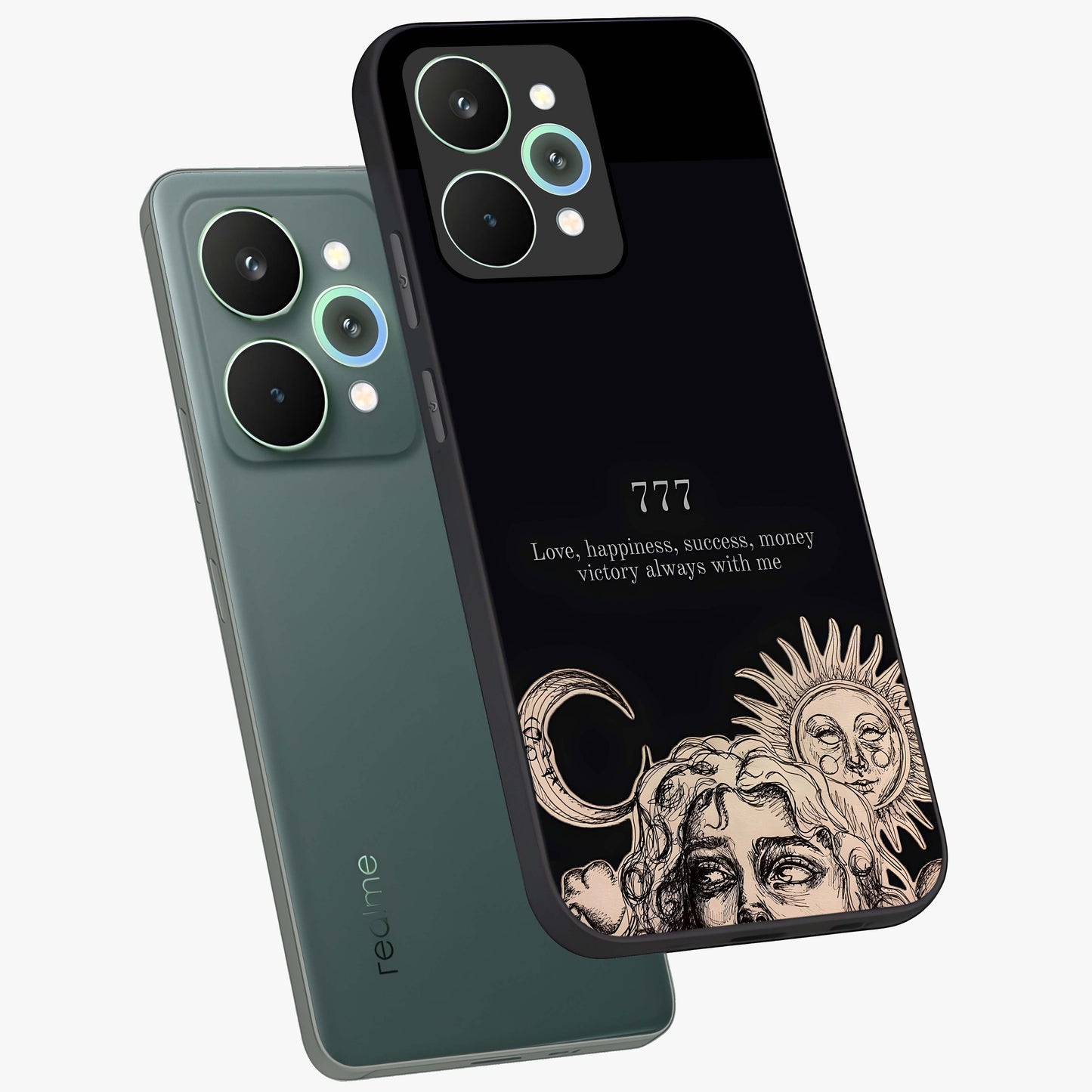 Mystic Victory Aura Glass Case displayed in angled mockup highlighting energetic aura design with bold mystical aesthetic.