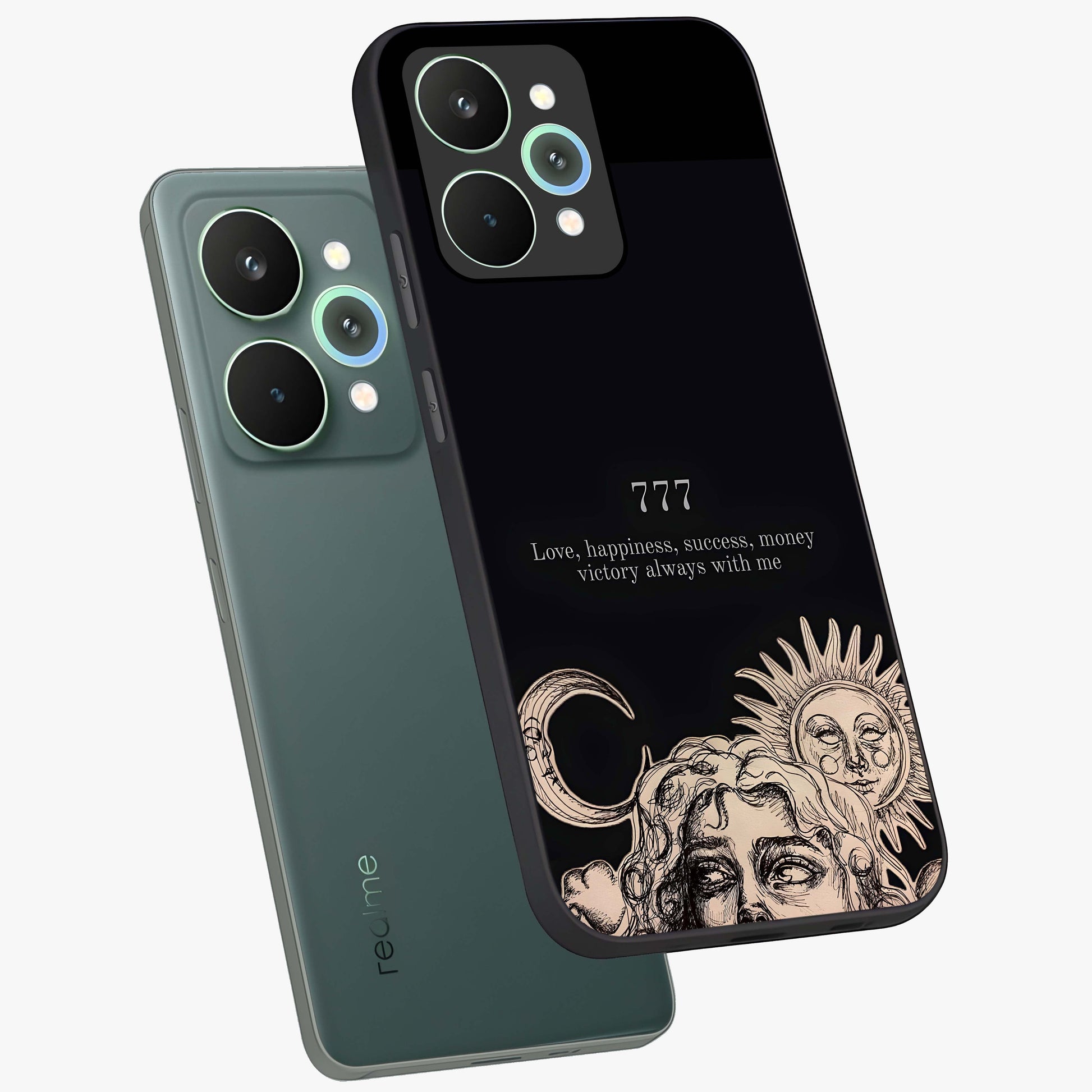 Mystic Victory Aura Glass Case displayed in angled mockup highlighting energetic aura design with bold mystical aesthetic.