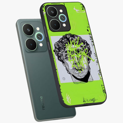 Neo Graffiti Rebellion Glass Case displayed in angled mockup highlighting urban street art design with rebellious aesthetic.