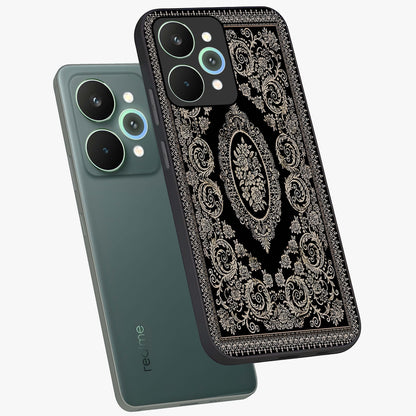 Noir Bloom Elegance Glass Case displayed in angled mockup highlighting refined flower design with stylish noir aesthetic.
