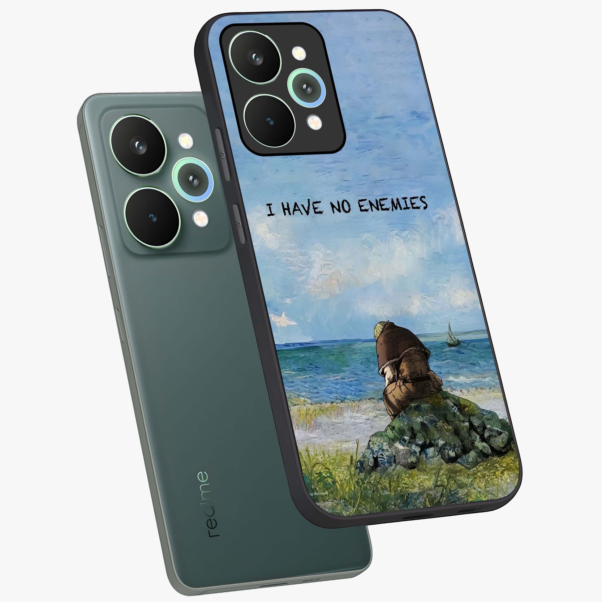 Peace Beyond War Glass Case displayed in angled mockup highlighting meaningful message design with artistic aesthetic style.