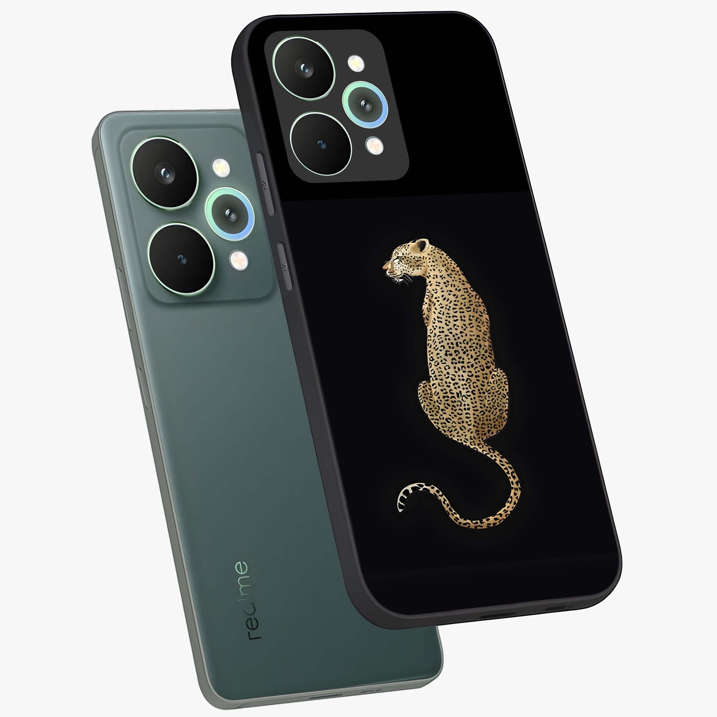 Regal Leopard Glass Case displayed in angled mockup highlighting powerful animal illustration with stylish wild aesthetic.