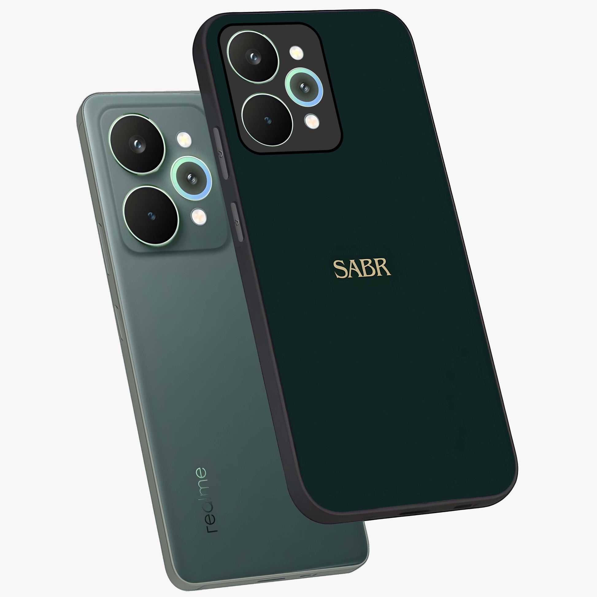 Sabr Minimal Patience Glass Case displayed in angled mockup highlighting simple inspirational design with clean aesthetic style.
