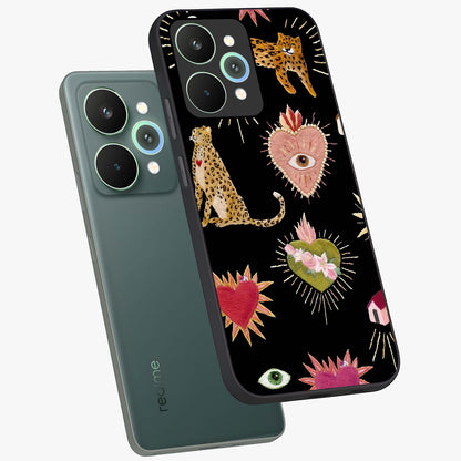 Sacred Jungle Heart Glass Case displayed in angled mockup highlighting lush tropical design with natural aesthetic style.