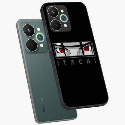 Scarlet Gaze Dominance Glass Case displayed in angled mockup highlighting intense visual design with bold scarlet aesthetic.