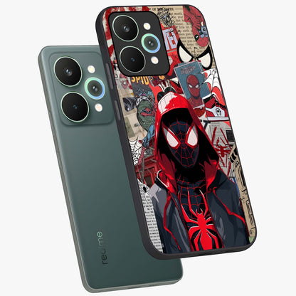 Spider Collage Street Glass Case displayed in angled mockup highlighting dynamic street style collage design with comic aesthetic.