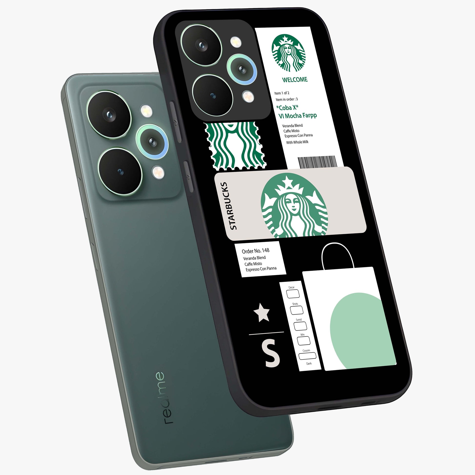 Starbucks Mocha Glass Case displayed in angled mockup highlighting stylish mocha themed design with cozy café aesthetic.
