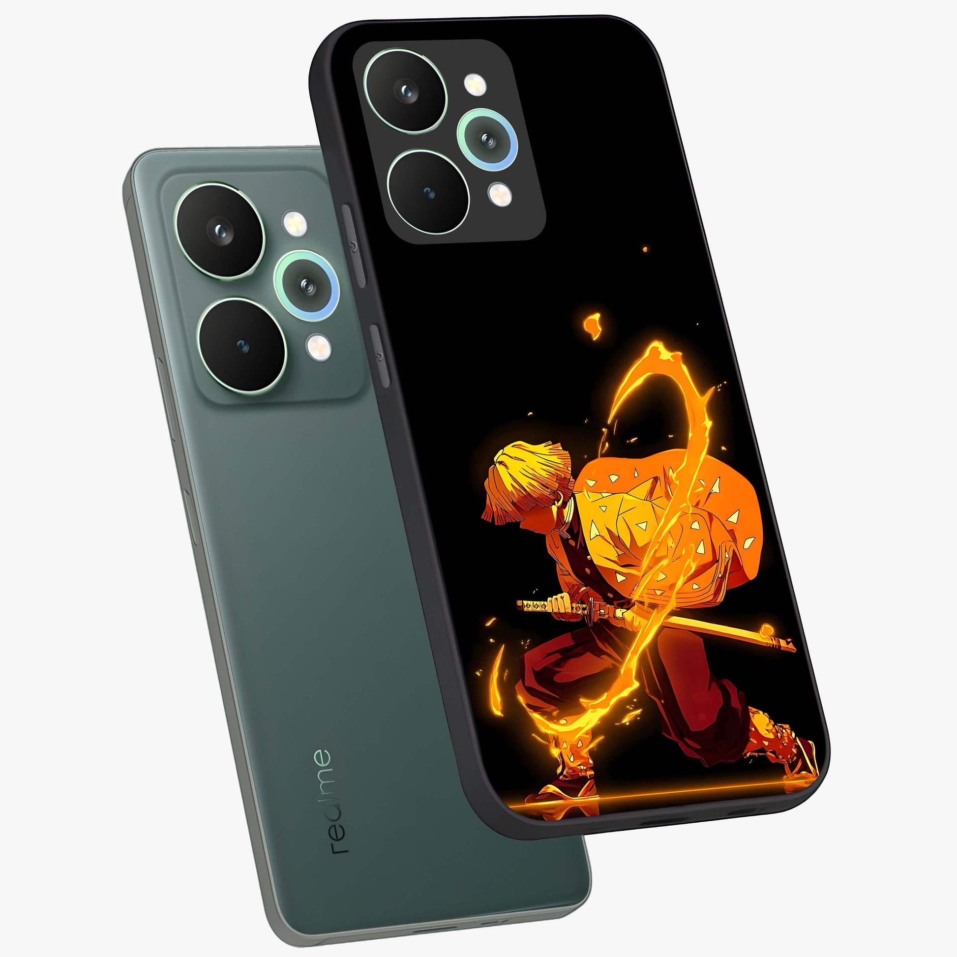 Thunder Flame Execution Glass Case displayed in angled mockup highlighting dramatic fire themed design with intense fantasy aesthetic.