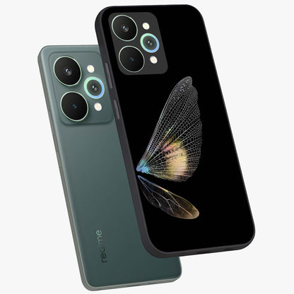 Whispers Of Wings Glass Case displayed in angled mockup highlighting soft feather design with celestial aesthetic style.