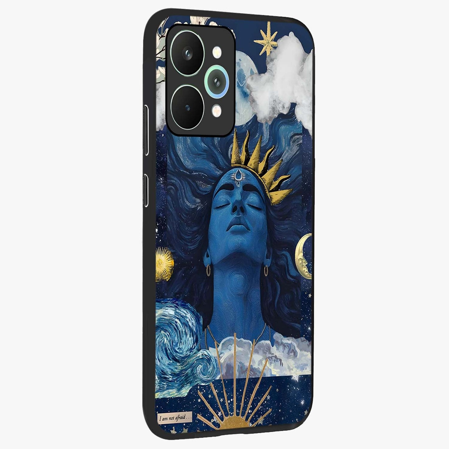 Aesthetic Lord Shiva Glass Case upright view showcasing powerful Lord Shiva artwork with devotional theme.