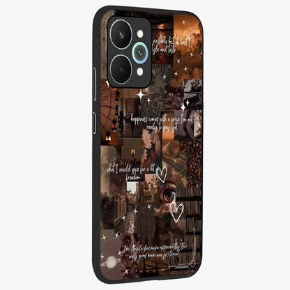 Bittersweet Aesthetic Chaos Glass Case upright view showcasing bold artistic chaos design with modern aesthetic style.