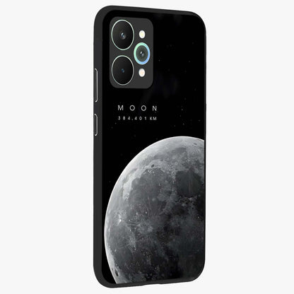 Cosmic Moon Glow Glass Case upright view showcasing luminous moon illustration with dreamy cosmic style.