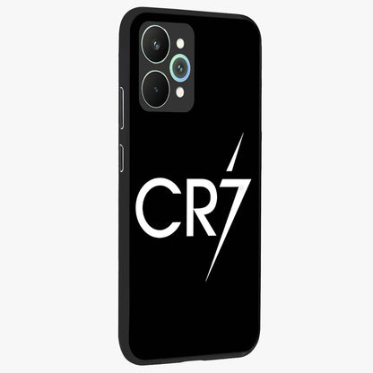 Cr7 Elite Strike Glass Case upright view showcasing energetic football inspired design with modern sports aesthetic.