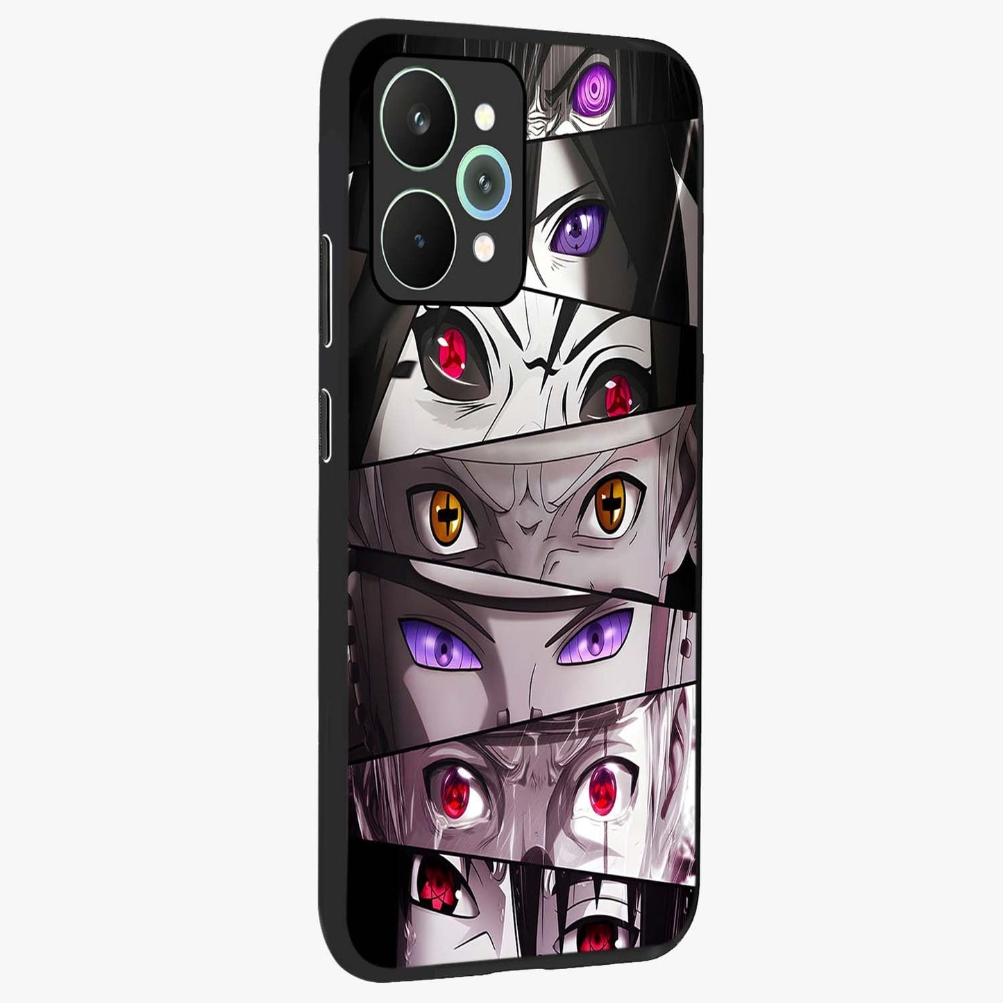 Eyes of Destiny Glass Case upright view showcasing symbolic eye artwork with dramatic artistic theme.