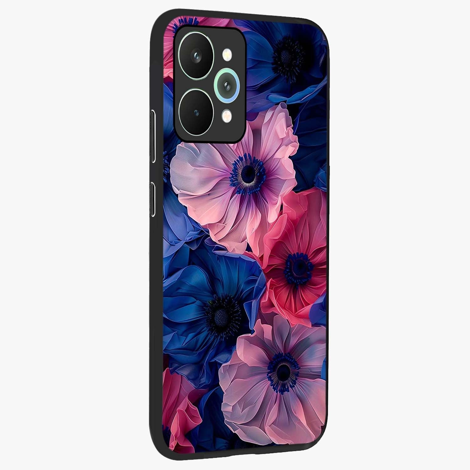 Flower Paper Art Pattern Glass Case upright view showcasing decorative paper floral artwork with creative craft style.