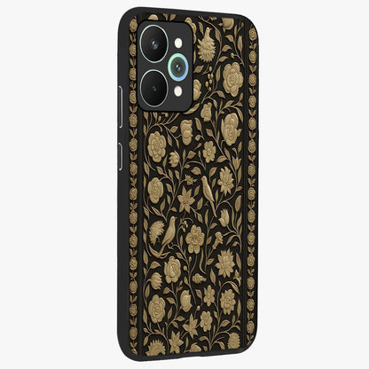 Golden Evil Eye Mandala Glass Case upright view showcasing decorative evil eye mandala artwork with spiritual aesthetic style.