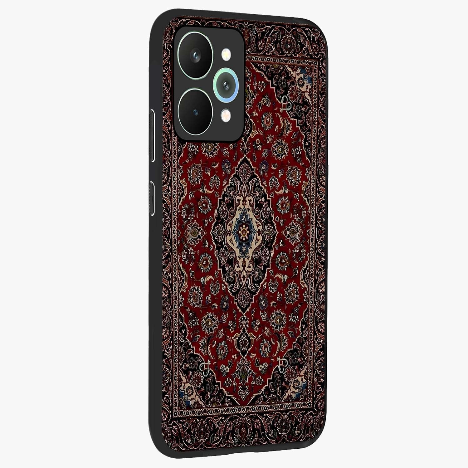 Heritage Carpet Royale Glass Case upright view showcasing detailed ornamental artwork with luxurious traditional theme.