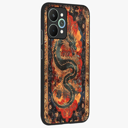 Inferno Dragon Soul Glass Case upright view showcasing intense dragon artwork with fantasy fire theme.