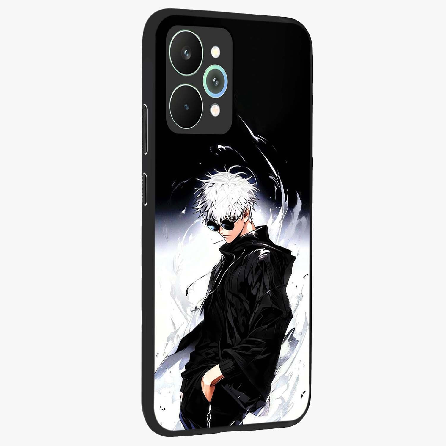 Limitless Shadow King Glass Case upright view showcasing bold shadow warrior artwork with epic fantasy theme.