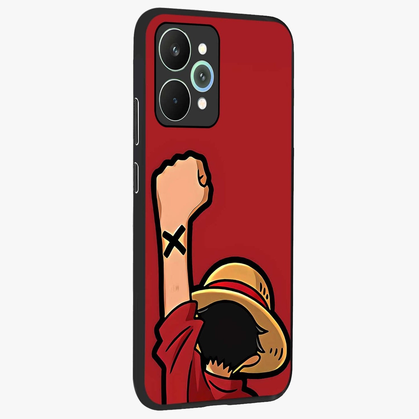 Luffy X Spirit Glass Case upright view showcasing striking anime artwork with adventurous character theme.